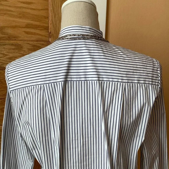 JUDITH & CHARLES Striped Poplin Crisp Button Down Shirt Size 2 - Picture 6 of 12